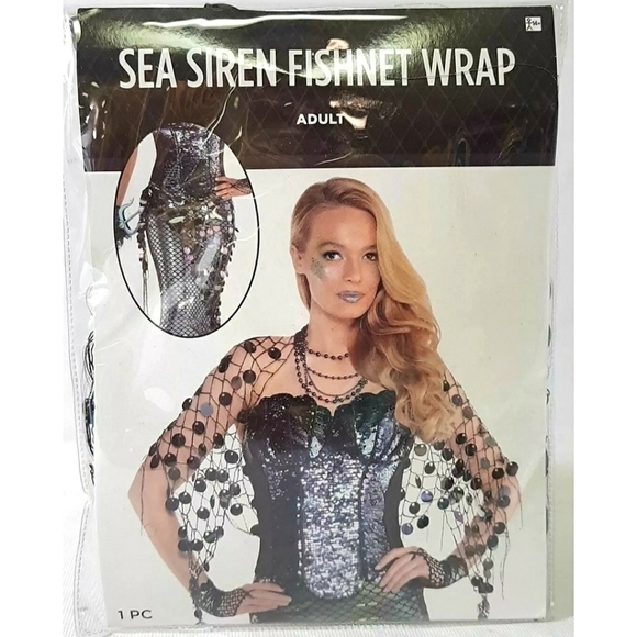Amscan Sea Siren Mermaid Fishnet Wrap Women's Adult One Size Halloween Costume - Picture 1 of 2